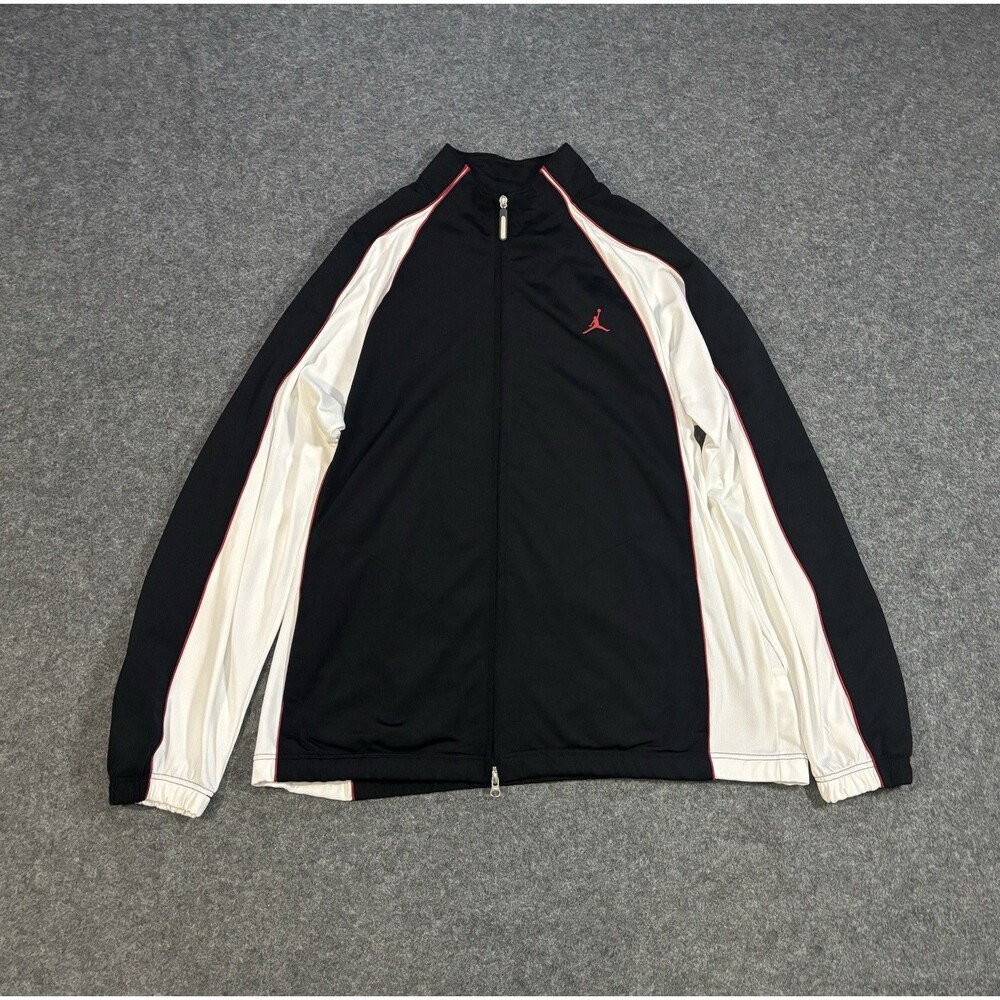 Nike Air Jordan Track Jacket Mens Size 2XL Full Zip Black White
